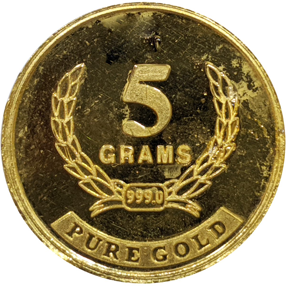 5 GM Gold Coin NIBR 999 Purity Fineness