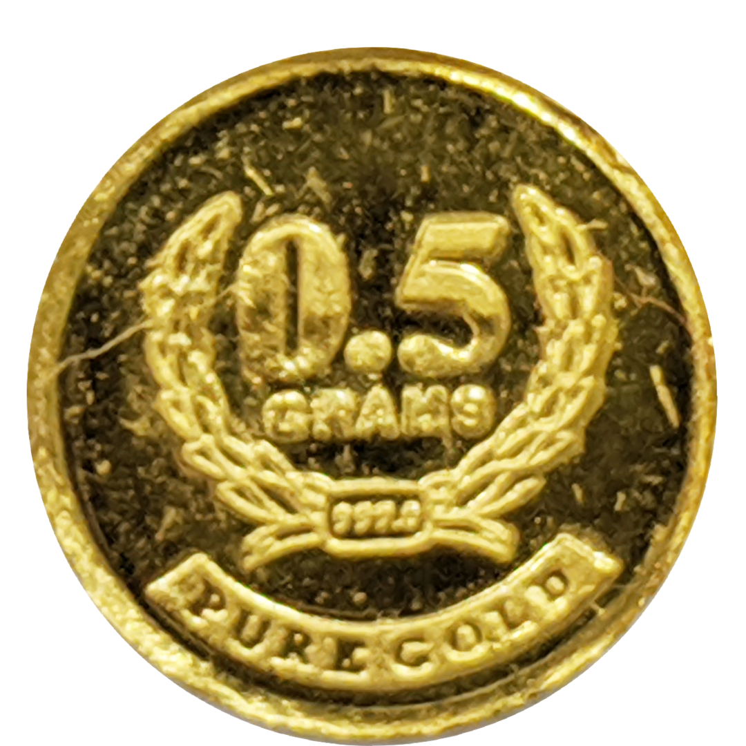 0.5 GM  Gold Coin NIBR 999 Purity / Fineness