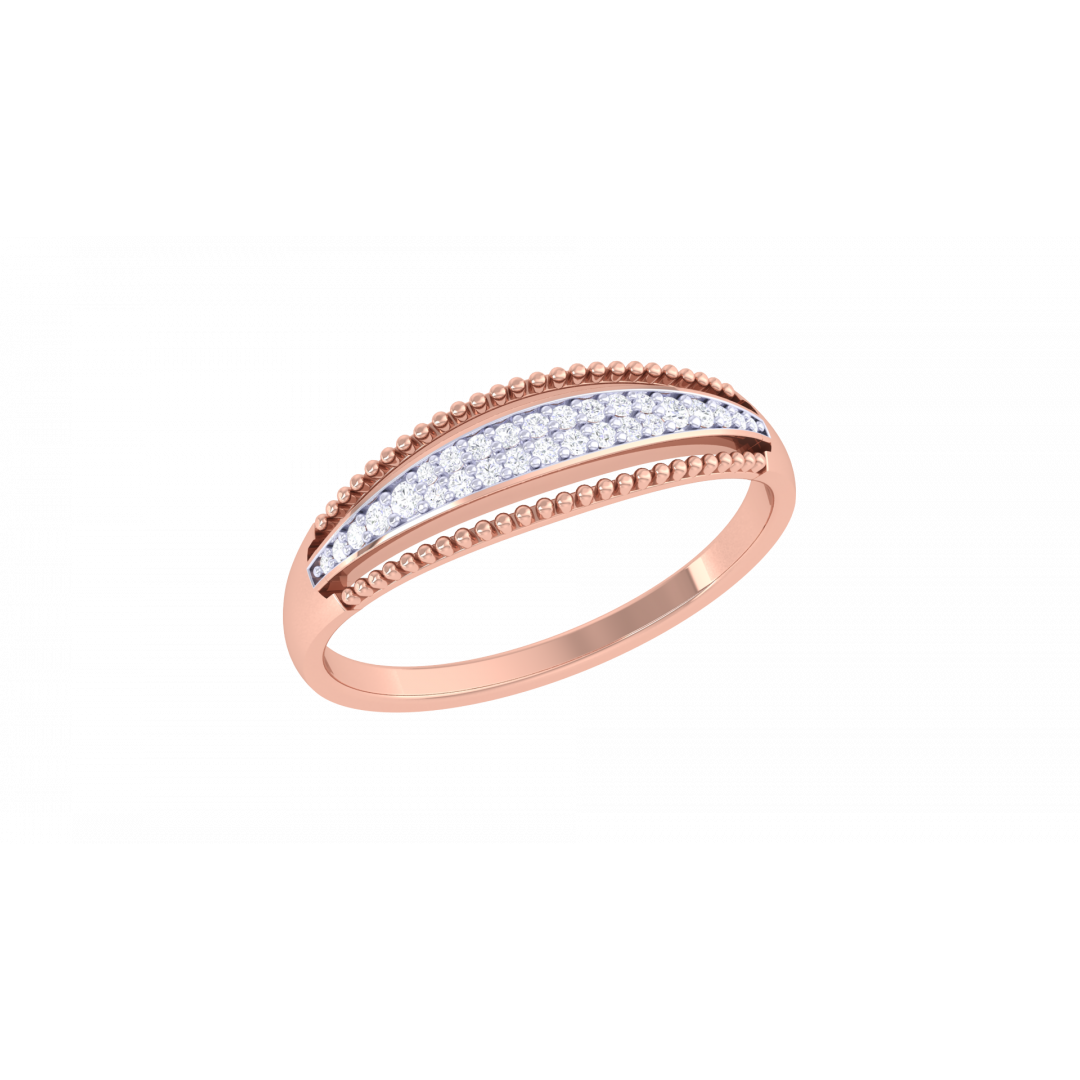 Diamond Chain Rose Gold  Ring 