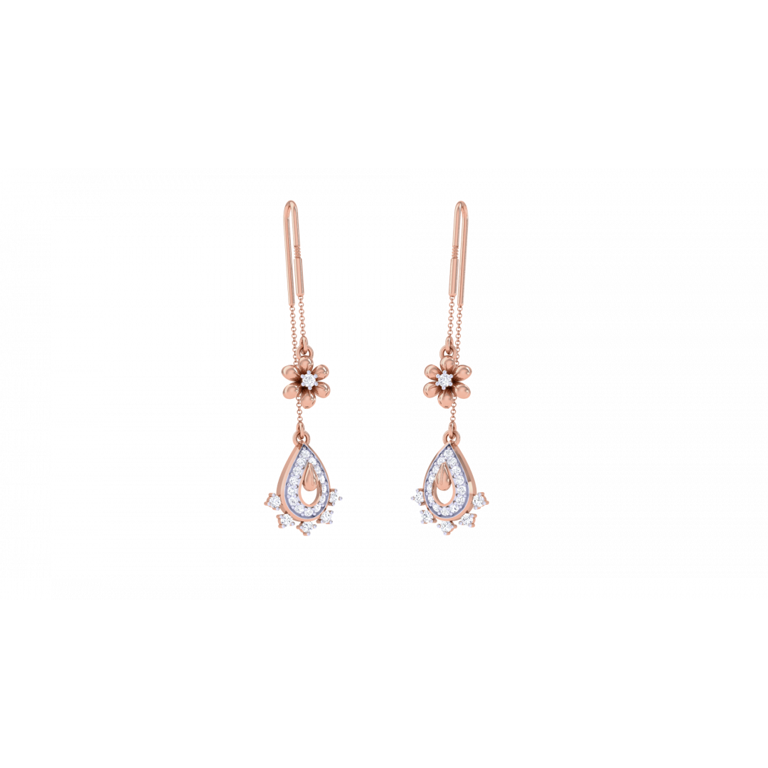 Catharanthus Rose Gold Earring 