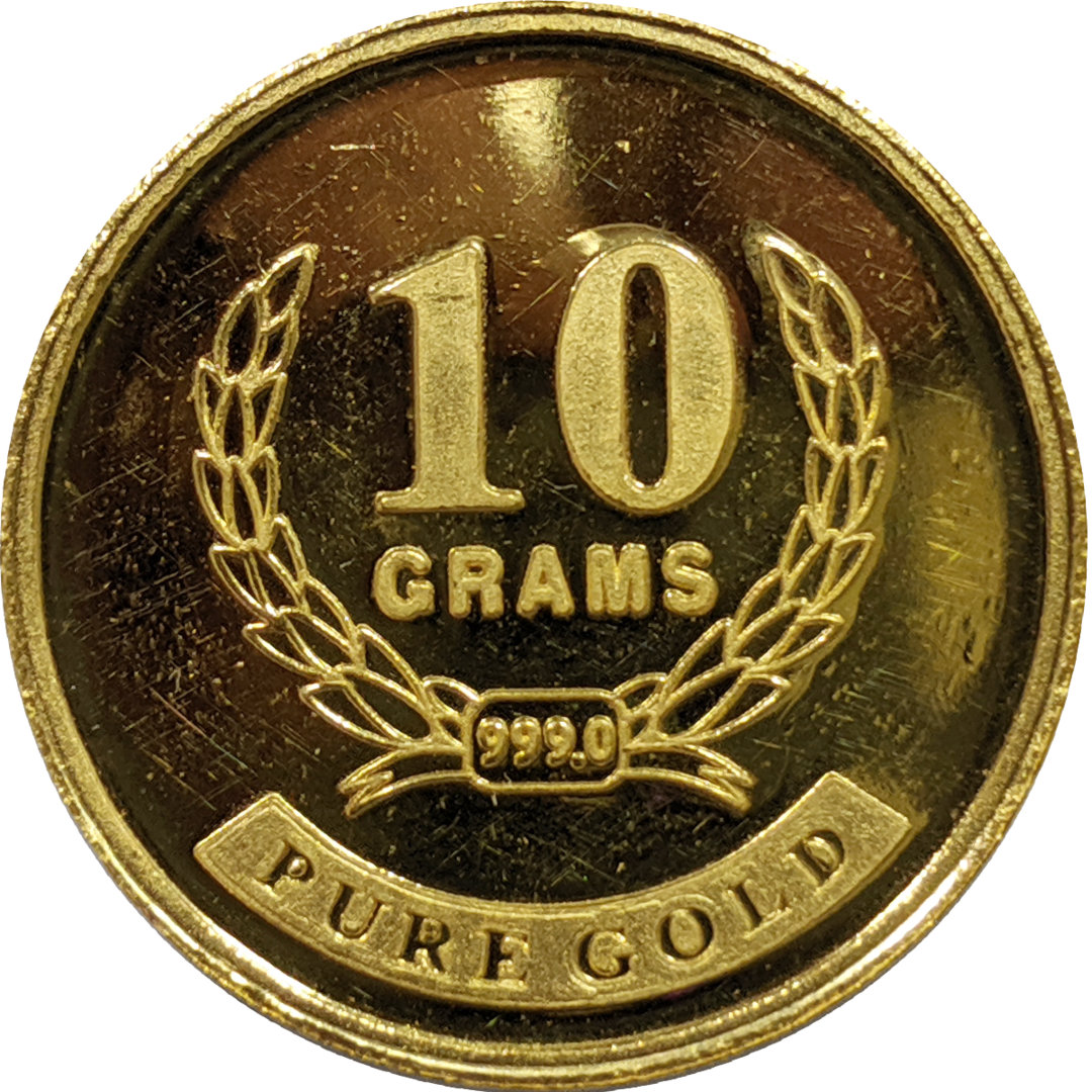 10 GM Gold Coin NIBR 999 Purity / Fineness