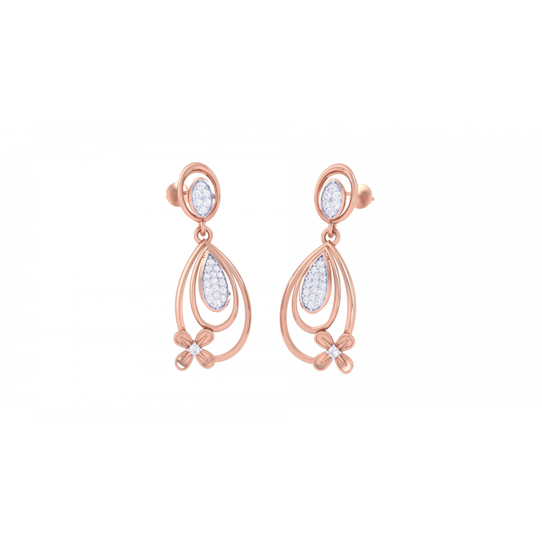 Flowerdrop Rose Gold Earring 