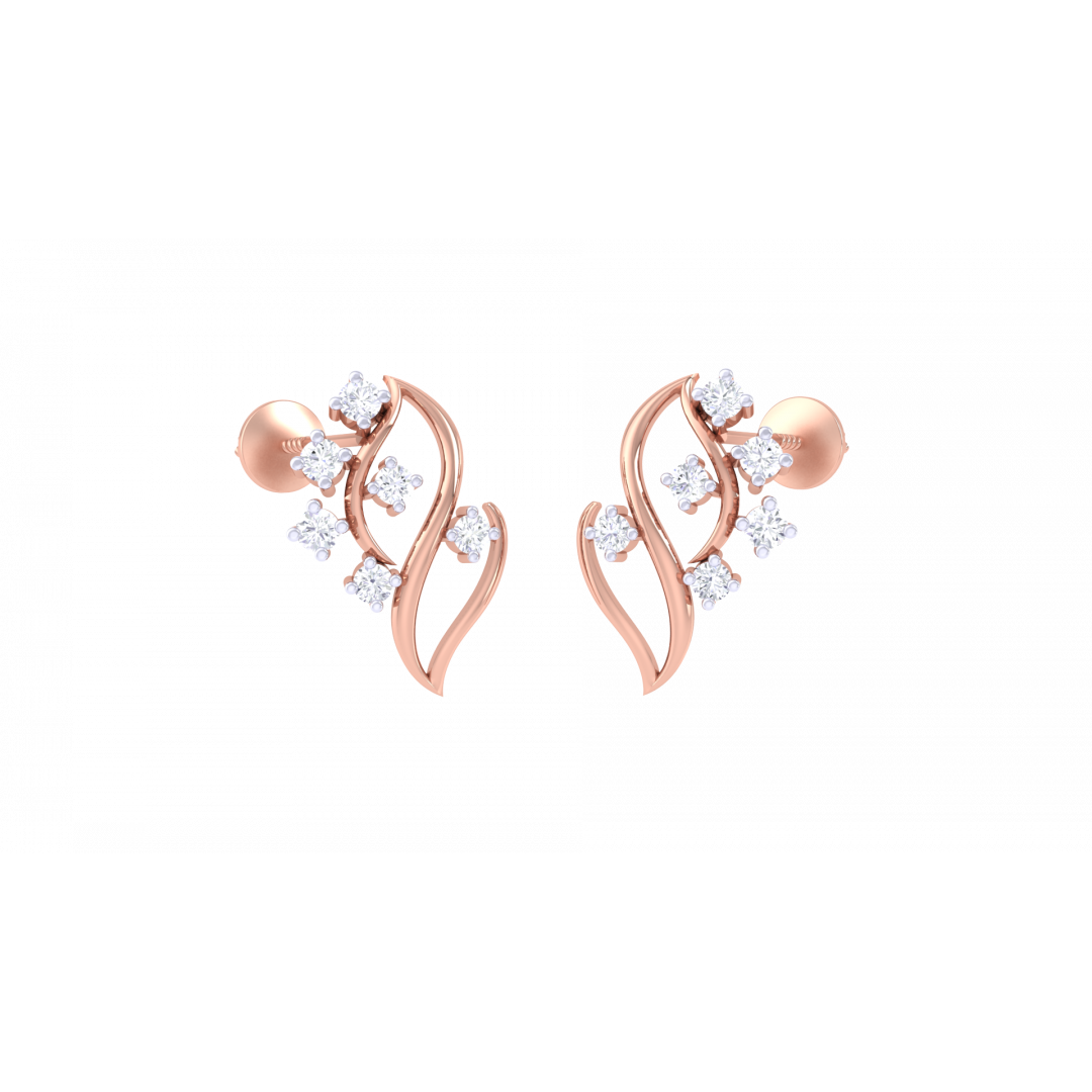 Diamond Shell Rose Gold Earring 