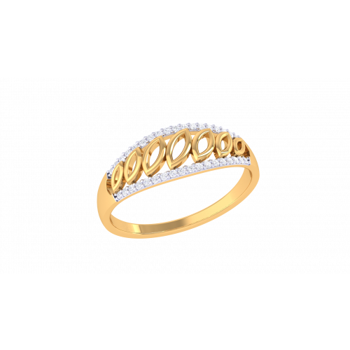 Diamond Oval Linked Ring