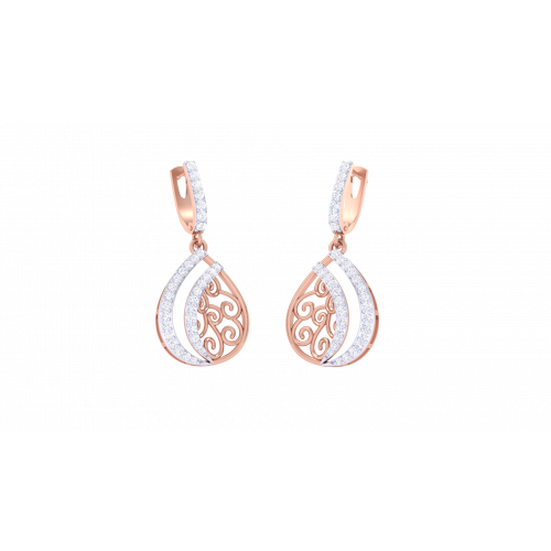 Diamond Drop Rose Gold Earring  