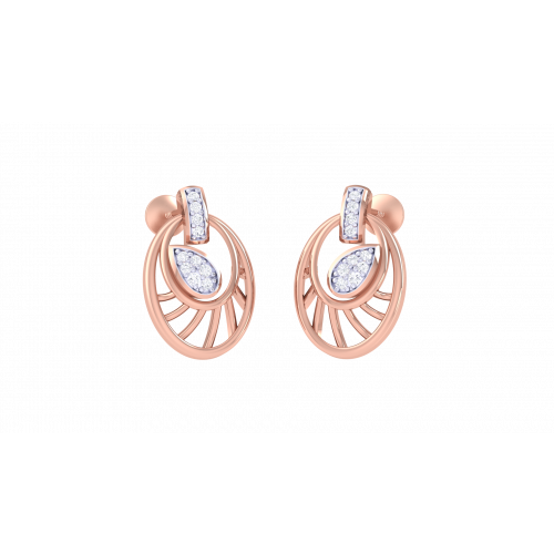 Diamond Oval Rose Gold Earring 